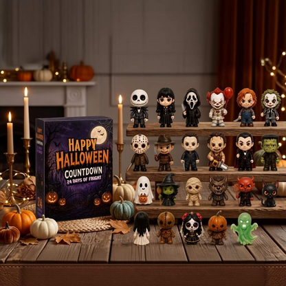 Halloween Box Advent Calendar 24 Days Horror Mini Figurines Countdown Box, Spooky Movie Character Toy Blind Box, Halloween Gift for her
