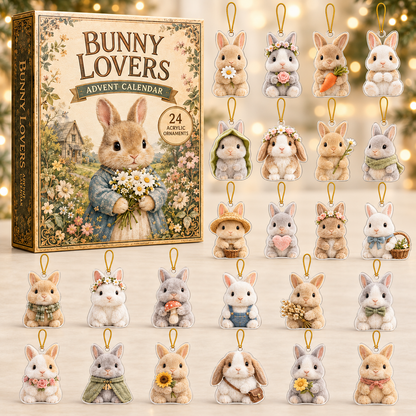 Bunny Lovers Advent Calendar 2026 - 24-Day Festive Countdown, Acrylic Charms Blind Box - Gift For Farm Lovers
