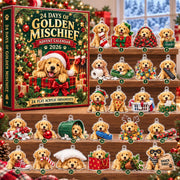 2D Flat Acrylic Golden Retriever Advent Calendar 2026, 24 Dog Ornaments, Golden Retriever Christmas Countdown, Dog Lover Gift