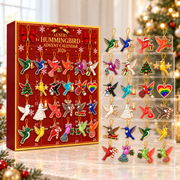 Hummingbird Advent Calendar 2026, 24 2D Flat Acrylic Ornaments Box, Christmas Countdown, Hummingbird Lover Gift