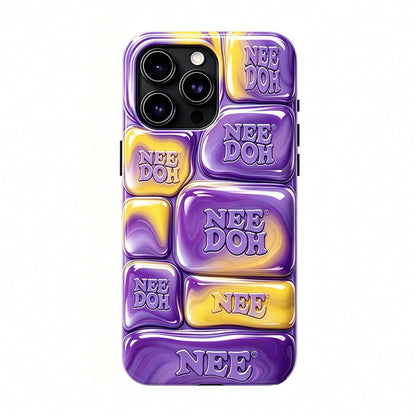 Nee Doh 3D Purple Yellow Marble Puffy Phone Case