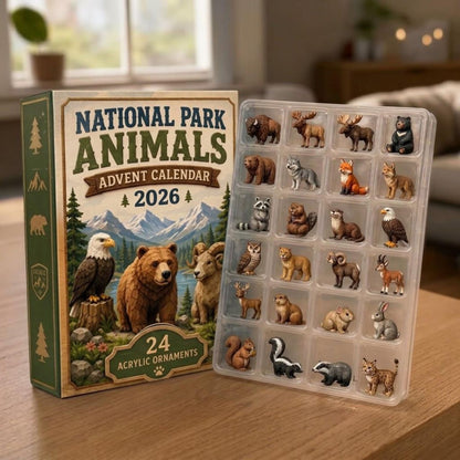 National Park Animals Advent Calendar 2026, 24 Wildlife Ornaments, Christmas Countdown Calendar, Nature Lover Gift, Wildlife Collector Gift