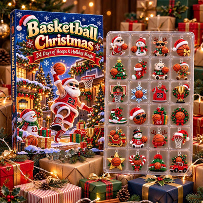 Basketball Advent Calendar 2026, 24 Piece Basketball Ornament Set, Blind Box Advent Calendar, Christmas Countdown Gift for Home Decor
