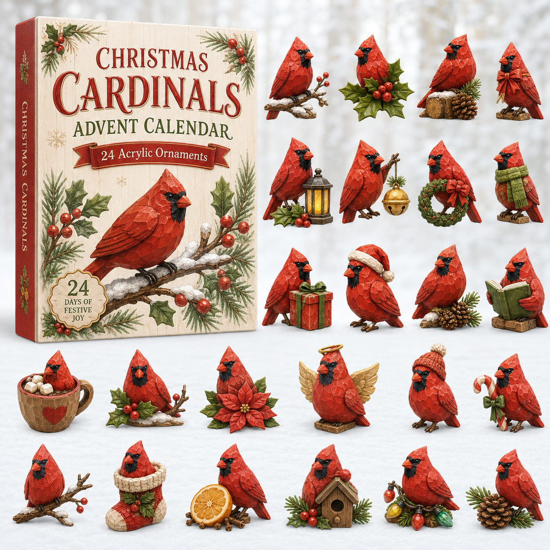 Christmas Holy Cardinals Advent Calendar 2026 - 24-Day Festive Countdown, Acrylic Charms Blind Box - Gift For Family Members, Cardinal Lovers