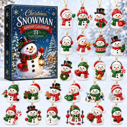 Christmas Snowman Advent Calendar 2026 - 24-Day Festive Countdown, Acrylic Charms Blind Box - Gift For Family Members