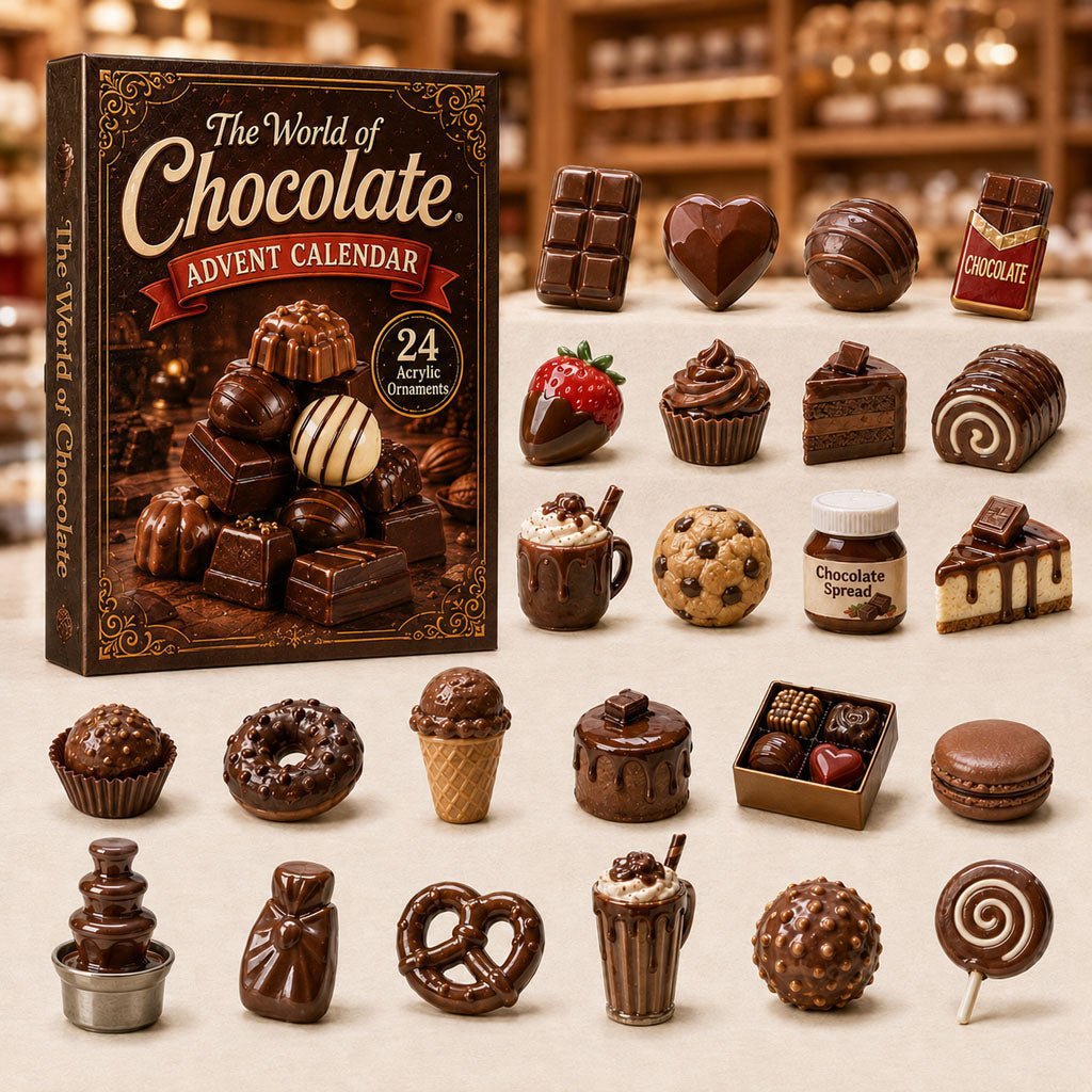 The World of Chocolate Advent Calendar 2026 - 24-Day Festive Countdown, Acrylic Charms Blind Box - Gift For Dessert Lovers