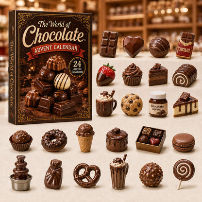 The World of Chocolate Advent Calendar 2026 - 24-Day Festive Countdown, Acrylic Charms Blind Box - Gift For Dessert Lovers