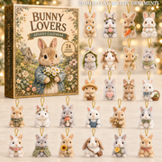 Bunny Lovers Advent Calendar 2026 - 24-Day Festive Countdown, Acrylic Charms Blind Box - Gift For Farm Lovers