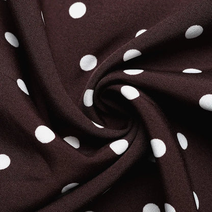 Vintage V-Neck Polka Dot Summer A-Line Midi Dress