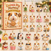 Guinea Pig Moment Advent Calendar 2026 - 24-Day Festive Countdown, Acrylic Charms Blind Box - Gift For Guinea Pig Lovers