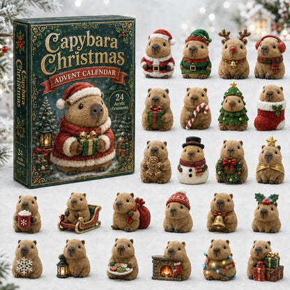 Capybara Christmas Advent Calendar 2026 - 24-Day Festive Countdown, Acrylic Charms Blind Box - Gift For Capybara Lovers
