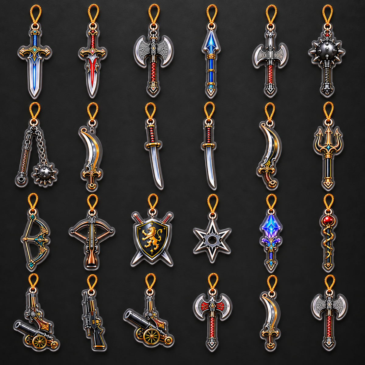 24 Days of Legendary Weapons Advent Calendar – Mini Fantasy Weapon Christmas Ornaments, Medieval Sword & Axe Collectible Countdown Gift