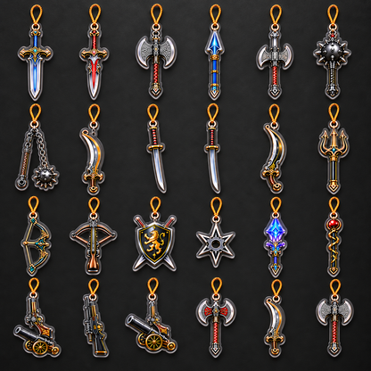 24 Days of Legendary Weapons Advent Calendar – Mini Fantasy Weapon Christmas Ornaments, Medieval Sword & Axe Collectible Countdown Gift
