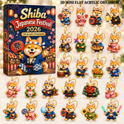 Shiba Japanese Festival Advent Calendar 2026 - 24-Day Festive Countdown, Acrylic Charms Blind Box - Gift For Shiba Inu Lovers