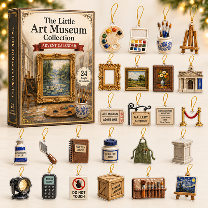 Art Museum Advent Calendar 2026 - 24-Day Festive Countdown, Acrylic Charms Blind Box - Gift For Art Lovers