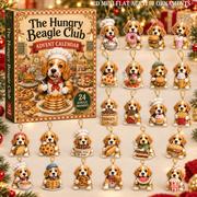 The Hungry Beagle Club Advent Calendar 2026 - 24-Day Festive Countdown, Acrylic Charms Blind Box - Gift For Beagle Lovers