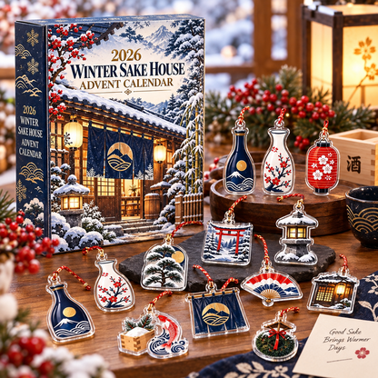 2026 Winter Sake House Advent Calendar, Japanese Winter Holiday Countdown, Unique Christmas Gift With 24 Collectible Charms