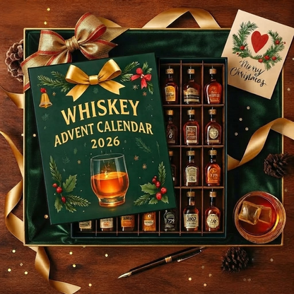 24 Mini Bottles of Fine Whiskey, Premium Spirit Collection, Christmas Gift for Whiskey Enthusiasts/Family