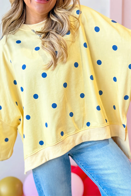 Polka Dot Oversized Crewneck Sweatshirt