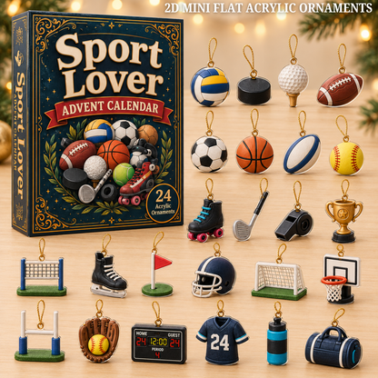 Sport Lover Advent Calendar 2026 - 24-Day Festive Countdown, Acrylic Charms Blind Box - Gift For Sports Lovers