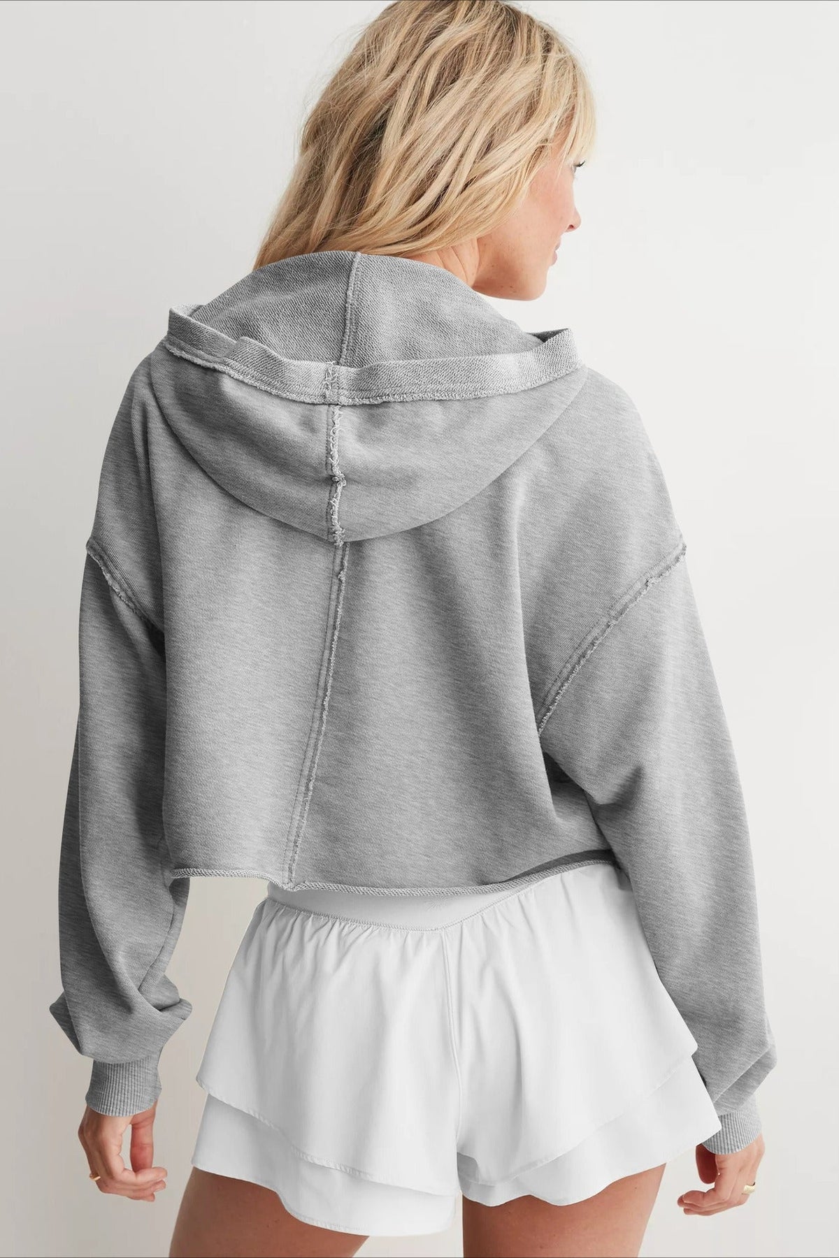 Relaxed V Neck Collared Pullover Sweatshirt