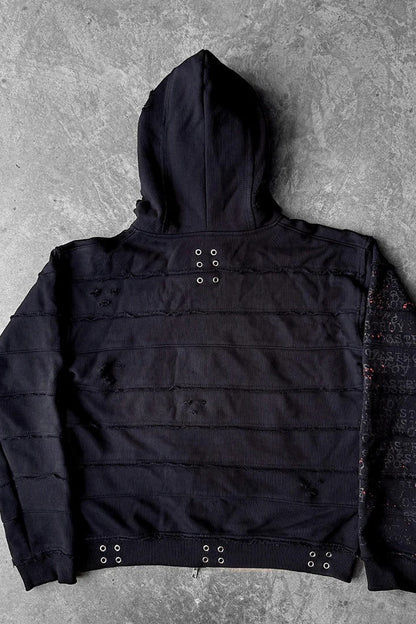 Layered Graphic Zip-Up Hoodie