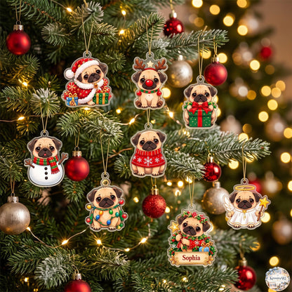 Pug Holiday Advent Calendar 2026 | 24 Day Christmas Countdown with Personalized 2D Name Charm