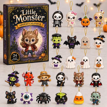 Little Monster Advent Calendar 2026 - 24-Day Festive Countdown, Acrylic Charms Blind Box - Gift For Cute Collectors