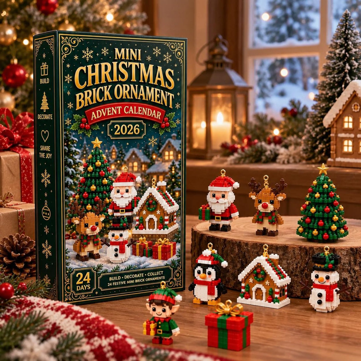 Christmas Advent Calendar, 24-Day Christmas Countdown Calendar, Christmas Tree Hanging Ornaments, Surprise Blind Box for Kids