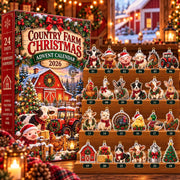 Country Farm Christmas Advent Calendar 2026, 24 Days of Farmyard Acrylic Ornaments, Cute Holiday Countdown for Animal and Farm Fans