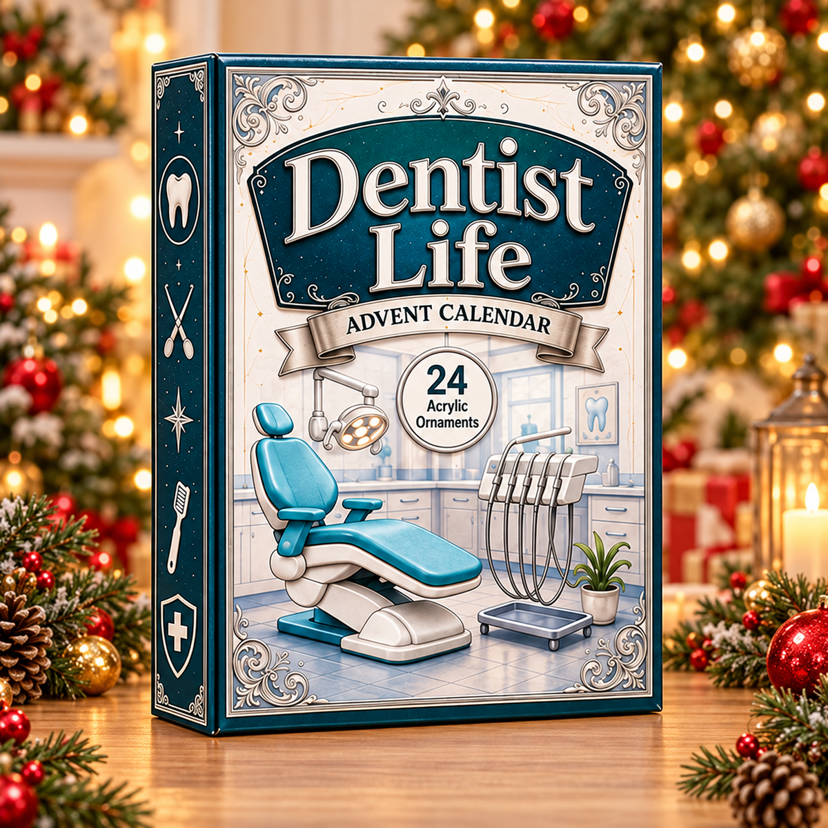 Dentist Life Advent Calendar 2026 - 24-Day Festive Countdown, Acrylic Charms Blind Box - Gift For Job Lovers