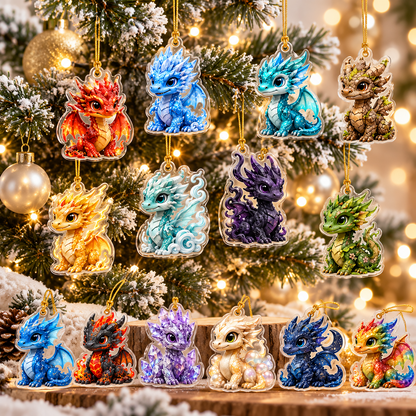 Elemental Dragons Advent Calendar 2026 - 24-Day Festive Countdown, Acrylic Charms Blind Box - Gift For Dragon Lovers