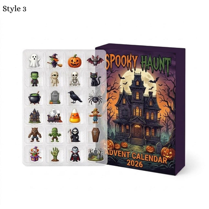 Halloween Advent Calendar 2026, 24-Day Blind Box with Spooky Charms Ornaments, Ghoulish Countdown Surprise Toys for Kids and Adults