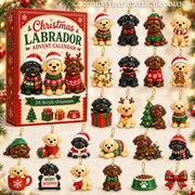 Christmas Labrador Toy Advent Calendar 2026 - 24-Day Festive Countdown, Acrylic Charms Blind Box - Gift For Labrador Lovers