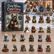 Cozy Winter Cane Corso Advent Calendar 2026 - 24-Day Festive Countdown, Acrylic Charms Blind Box - Gift For Cane Corso Lovers