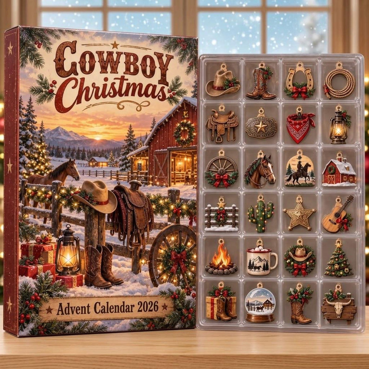 Personalized Cowboy Christmas Advent Calendar 2026, Western Holiday Countdown, Rustic Ranch Gift, Custom Name Christmas Box Ngoc Anh Ho Thi