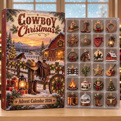 Personalized Cowboy Christmas Advent Calendar 2026, Western Holiday Countdown, Rustic Ranch Gift, Custom Name Christmas Box Ngoc Anh Ho Thi