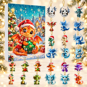 Dragon Advent Calendar | 24PCS Acrylic Ornaments | Fantasy Christmas Countdown | Cute Dragon Decor | Gift for Dragon Lovers | Birthday Gift For Kid