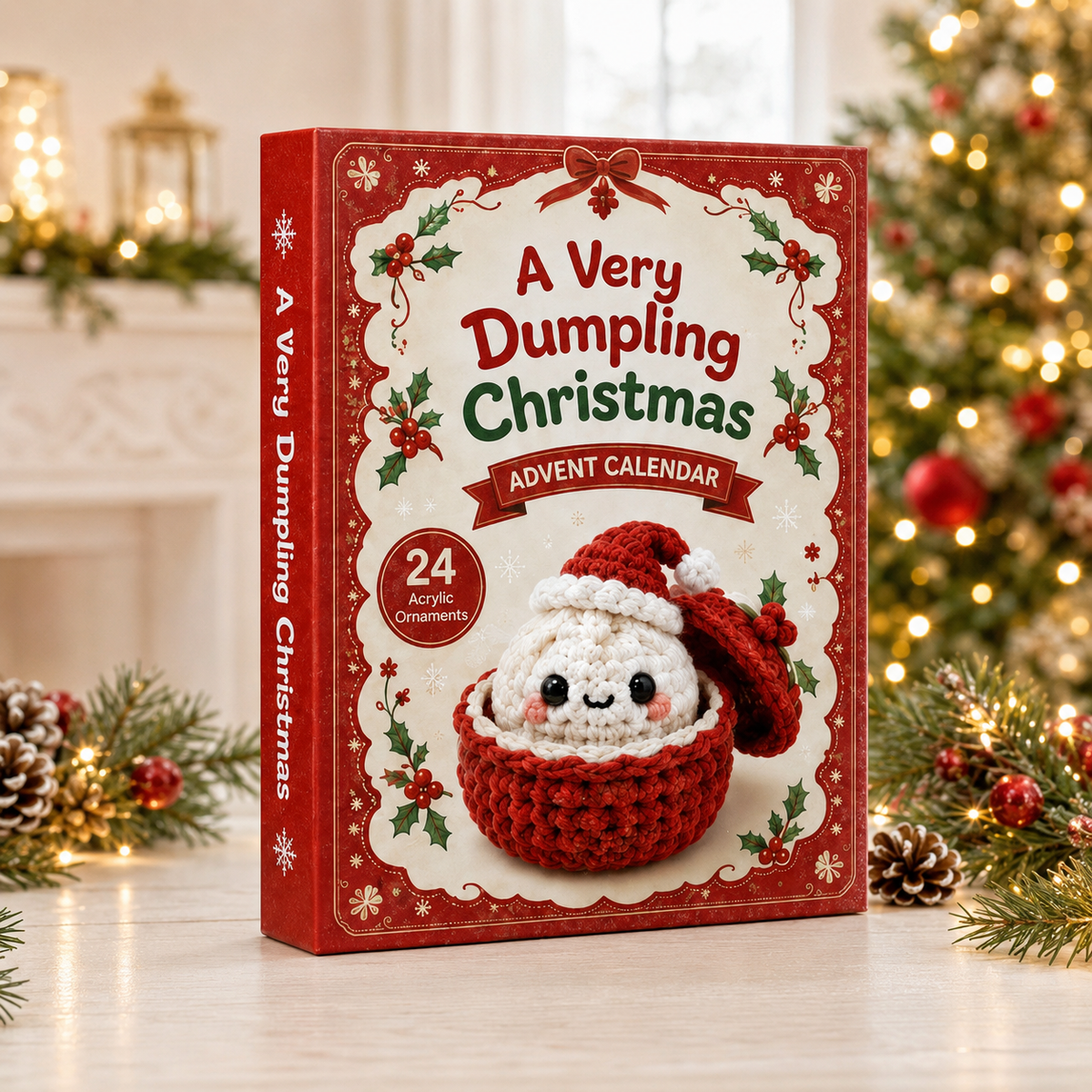 A Very Dumpling Christmas Advent Calendar 2026 - 24-Day Festive Countdown, Acrylic Charms Blind Box - Gift For Crochet Lovers