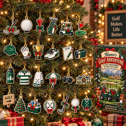 Personalized Golf Advent Calendar: 24-Day Countdown Ornament (2026)