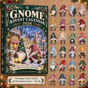 Personalized Gnome Advent Calendar 2026, 24 Days Xmas Scandinavian Gnome Ornaments Countdown Box, Custom Holiday Decor,Gift for Gnome Lovers