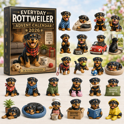 Everyday Rottweiler Advent Calendar 2026 - 24-Day Festive Countdown, Acrylic Charms Blind Box - Gift For Rottweiler Lovers