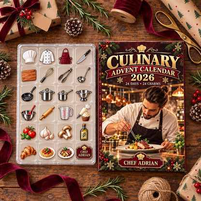 Personalized Culinary Advent Calendar: Custom Chef Blind Box, 24 Charms