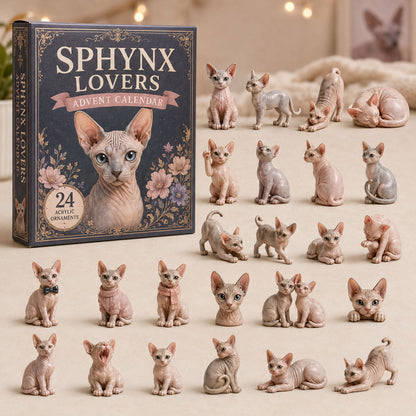 Sphynx Lover Advent Calendar 2026 - 24-Day Festive Countdown, Acrylic Charms Blind Box - Gift For Cat Lovers