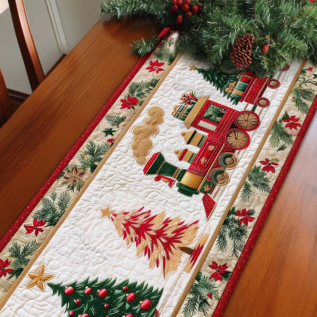 Train Christmas Quilted Table Runner QFTD5081101