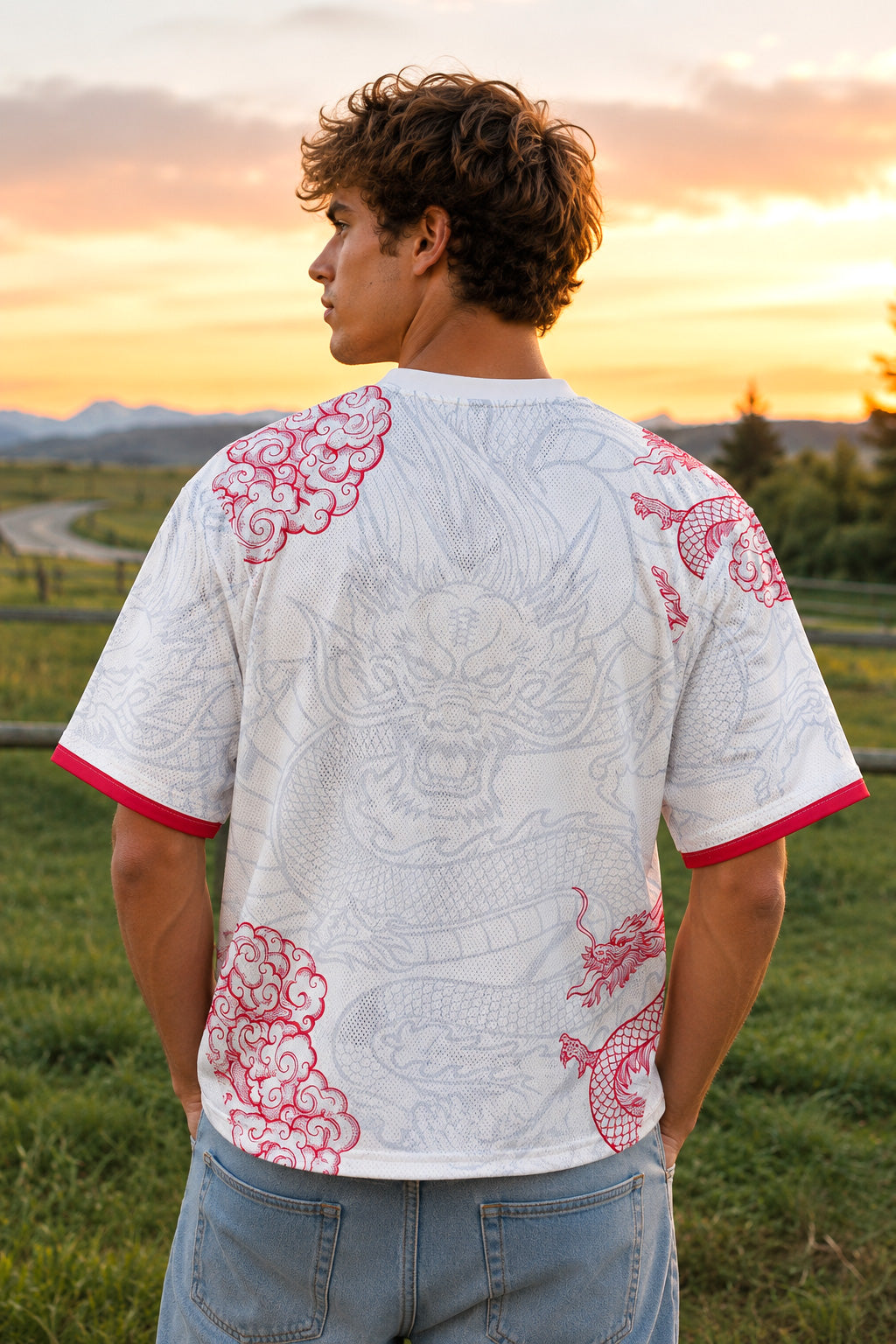 Men's Chinese Dragon World Cup Football Tee