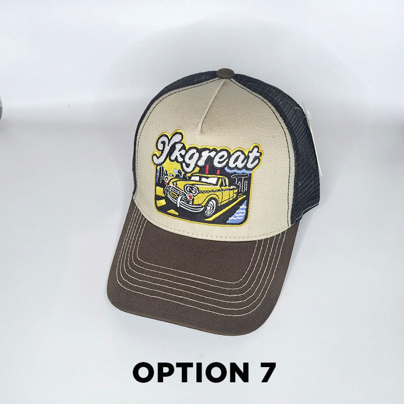 Motorcycle Hip-Hop Embroidered Mesh Baseball Cap