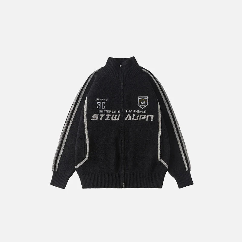 Retro Sports Zip-Up Sweater