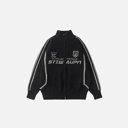 Retro Sports Zip-Up Sweater