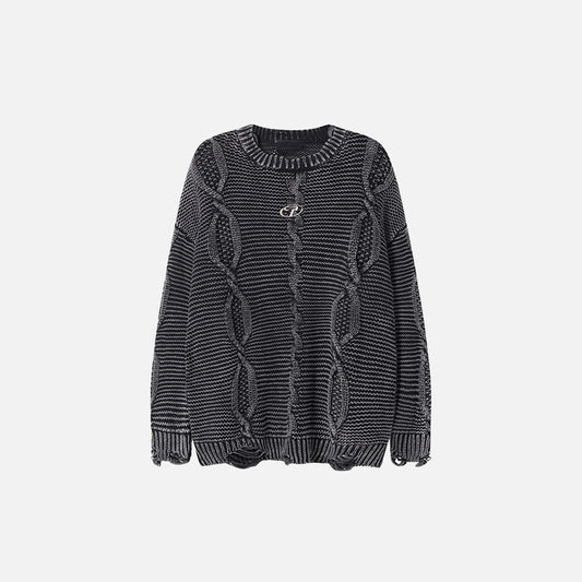 Twisted Cable Knit Sweater